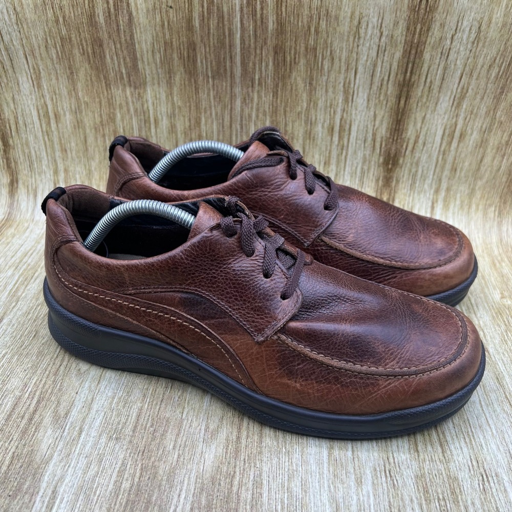 SAS Move On Walking Shoes Men's Size 9.5 W Brown Leather Lace Up B7923774